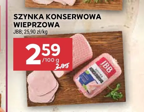 Szynka konserwowa wieprzowa JBB promocja w Stokrotka
