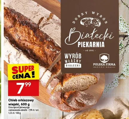 Chleb orkiszowy wiejski promocja w Twój Market