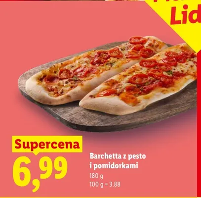 Barchetta z pesto i pomidorkami Piekarnia Lidla promocja w Lidl