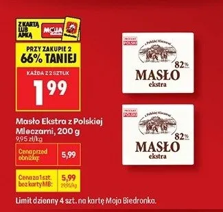 Masło ekstra Z podlaskiej mleczarni promocja w Biedronka