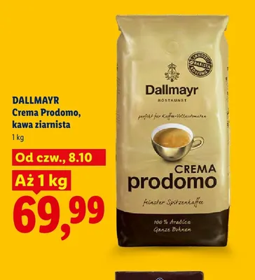 Kawa ziarnista Dallmayr Crema Prodomo promocja w Lidl
