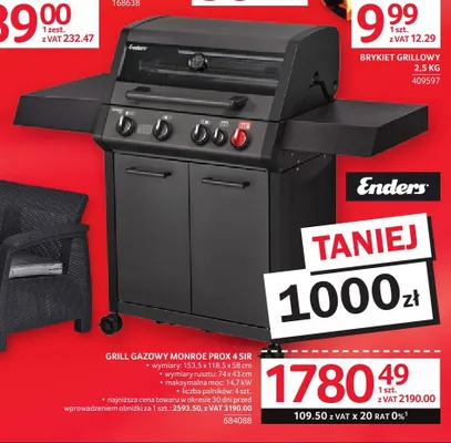 Grill gazowy Monroe ProX 4 SIR Enders promocja w Selgros