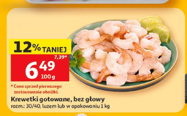 Krewetki gotowane bez głowy promocja w Auchan