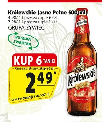 Piwo Królewskie Jasne Pełne promocja w Prim Market