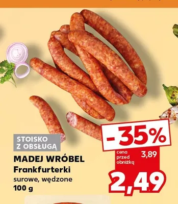 Frankfurterki surowe wędzone Madej Wróbel promocja w Kaufland