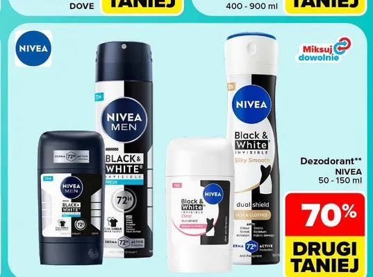 Dezodorant spray Nivea Men Black & White Invisible Fresh promocja w Carrefour
