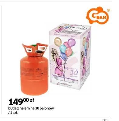 Butla z helem na 30 balonów GoDan promocja w Empik