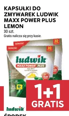 Kapsułki do zmywarek Ludwik Maxx Power Plus Lemon promocja w Stokrotka