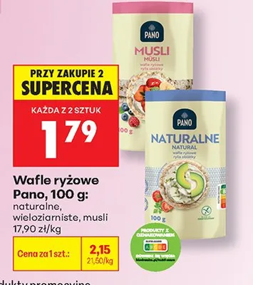 Wafle ryżowe Pano naturalne promocja w Biedronka