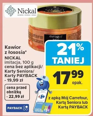 Kawior z łososia imitacja Nickal promocja w Carrefour