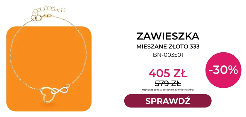 Zawieszka mieszane złoto 333 BN-003501 Briju promocja w Briju
