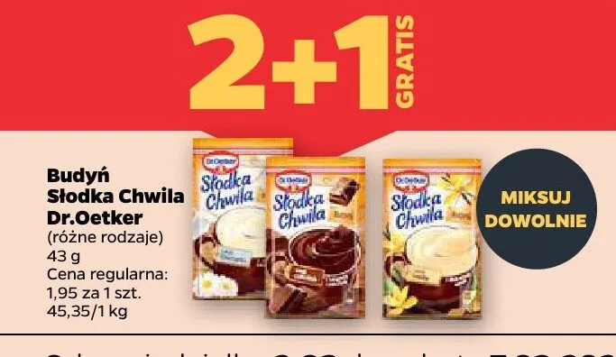 Budyń Słodka Chwila (różne rodzaje) Dr.Oetker promocja w Netto