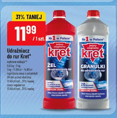 Udrażniacz do rur Kret Żel promocja w POLOmarket