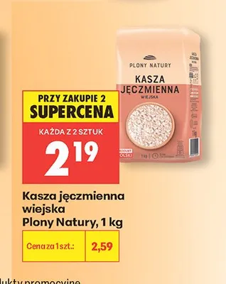 Kasza jęczmienna wiejska Plony Natury 1kg promocja w Biedronka