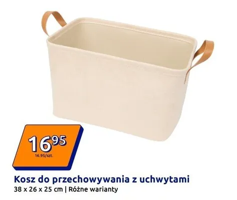 Kosz do przechowywania z uchwytami 38x26x25 cm, różne warianty promocja w Action