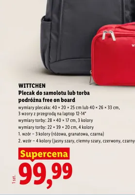 Plecak do samolotu Wittchen free on board promocja w Lidl