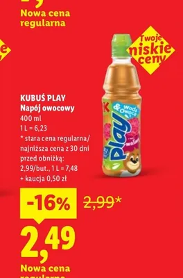 Napój owocowy Kubuś Play promocja w Lidl