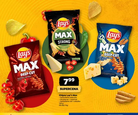 Chipsy Lay's Max karbowane ser i cebulka promocja w Netto