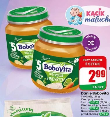 Danie Bobovita warzywa z indykiem promocja w Dino
