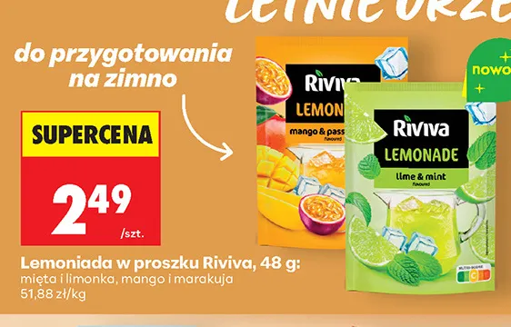 Lemoniada w proszku Riviva mięta i limonka promocja w Biedronka
