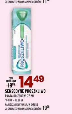 Pasta do zębów Sensodyne Proszkliwo promocja w Drogerie Natura