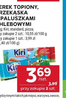 Serek topiony, przekąska z paluszkami chlebowymi Kiri standard promocja w Stokrotka