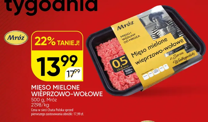 Mięso mielone wieprzowo-wołowe Mróz promocja w Chata Polska