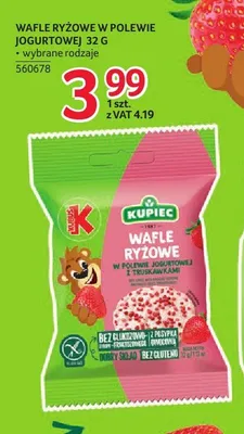 Wafle ryżowe w polewie jogurtowej i truskawkami Kupiec promocja w Selgros