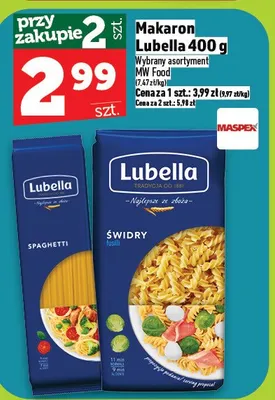 Makaron Lubella spaghetti promocja w TOPAZ