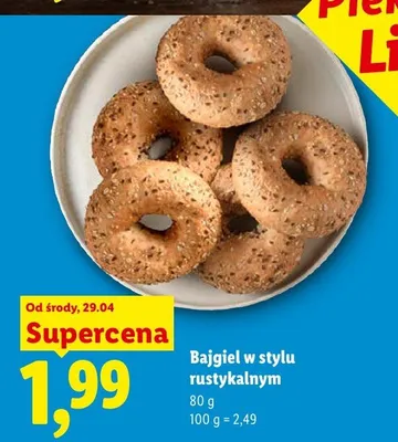 Bajgiel w stylu rustykalnym Piekarnia Lidla promocja w Lidl