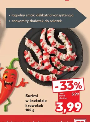 Surimi w kształcie krewetek promocja w Kaufland
