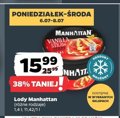 Lody czekoladowe Manhattan promocja w Netto