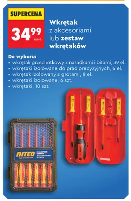 Wkrętak z akcesoriami lub zestaw wkrętaków promocja w Biedronka