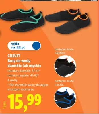 Buty do wody męskie Crivit promocja w Lidl
