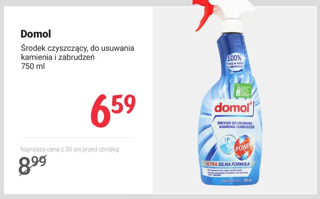 Środek czyszczący do usuwania kamienia i zabrudzeń Domol promocja w Rossmann