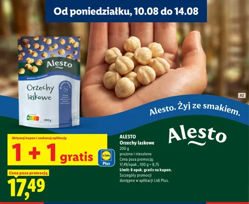 Orzechy laskowe Alesto promocja w Lidl