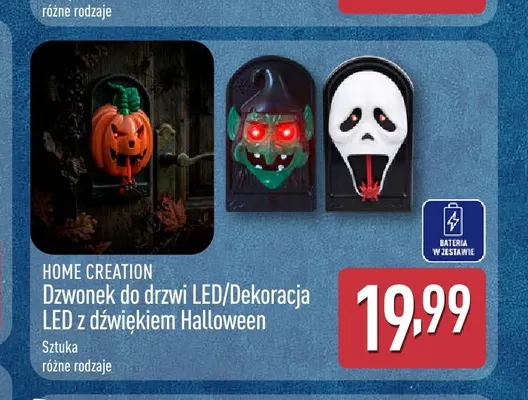 Dekoracja LED z dźwiękiem Halloween Home Creation promocja w Aldi