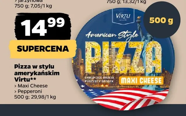 Pizza w stylu amerykańskim Pepperoni Virtu promocja w Netto