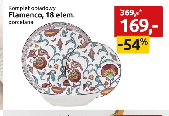 Komplet obiadowy Flamenco 18-elementowy promocja w Black Red White
