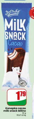 Kanapka cacao milk snack Milino promocja w Dino