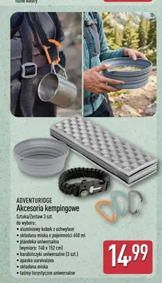 Akcesoria kempingowe ADVENTURIDGE opaska survivalowa promocja w Aldi