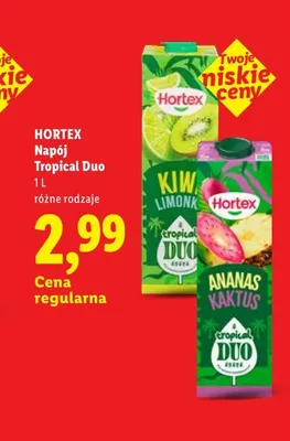 Napój Tropical Duo ananas kaktus Hortex promocja w Lidl