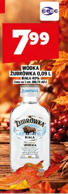 Wódka Żubrówka Biała 40% promocja w TOPAZ