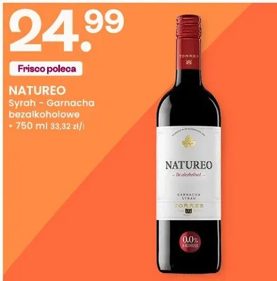 Wino bezalkoholowe Syrah Garnacha Natureo promocja w Frisco