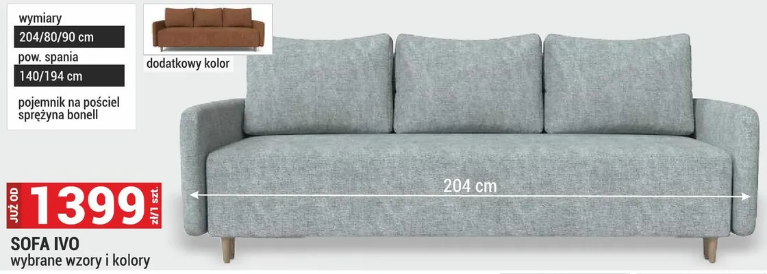 SOFA IVO wybrane wzory i kolory promocja w Merkury Market