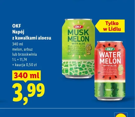 Napój z kawałkami aloesu OKF arbuz promocja w Lidl