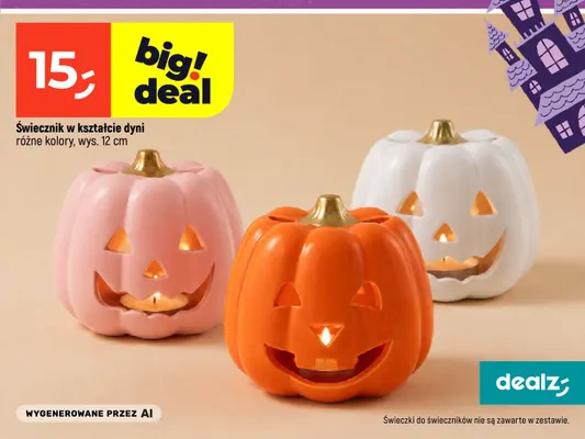 Świecznik w kształcie dyni promocja w Dealz
