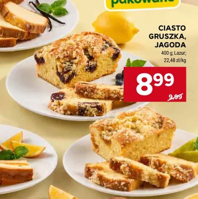 Ciasto gruszka Lazur promocja w Stokrotka