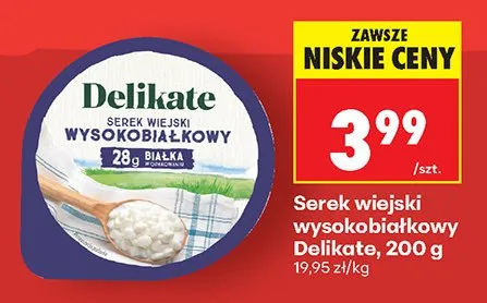Serek wiejski wysokobiałkowy Delikate promocja w Biedronka