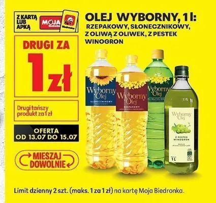 Olej słonecznikowy Wyborny promocja w Biedronka